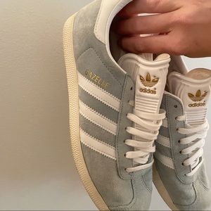 Light Blue Adidas Gazelles